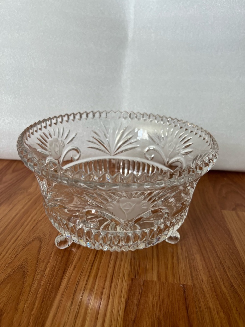 Vintage Crystal Centerpiece Bowl Elegant Crystal Cut Glass Bowl RARE  NEW